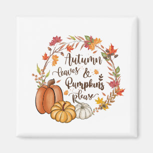 Autumn leaves & pumpkins please magnet