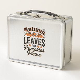 Autumn Leaves Pumpkins Please Vintage Fall_1 Metal Lunch Box