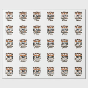 Autumn Leaves Pumpkins Please Vintage Fall_1 Wrapping Paper