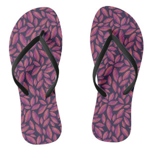 Autumn Leaves Purple Thongs