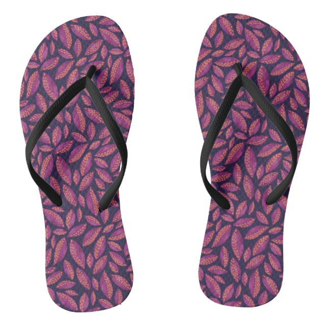 Autumn Leaves Purple Thongs (Footbed)
