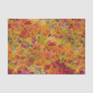 Autumn Leaves Red Gold Orange Watercolor Tissue Paper