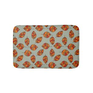 Autumn Leaves Red Leaf Pattern on any Colour Bath Mat