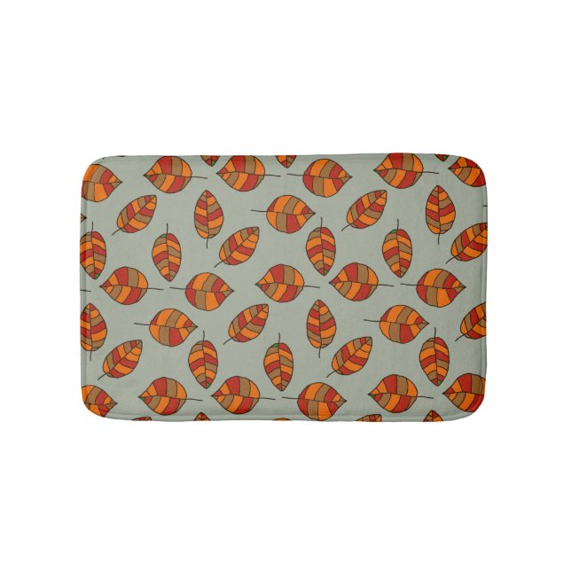Autumn Leaves Red Leaf Pattern on any Colour Bath Mat (Front)