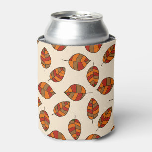 Autumn Leaves Red Leaf Pattern on any Colour Can Cooler