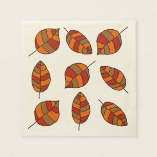 Autumn Leaves Red Leaf Pattern on any Colour Napkin
