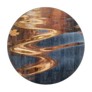Autumn Leaves Reflection Watercolor Cutting Board