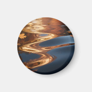 Autumn Leaves Reflection Watercolor Magnet