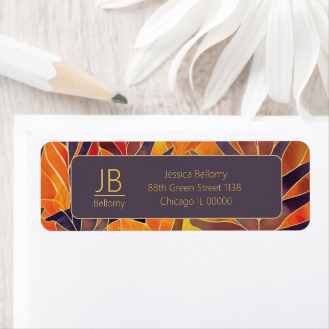 Autumn Leaves Return Address Label (Insitu)