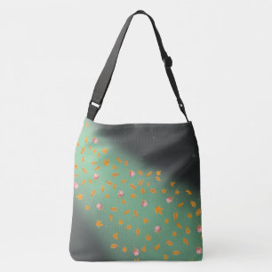 Autumn Leaves & Roses Night Sky  Crossbody Bag