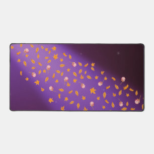 Autumn Leaves & Roses Night Sky Desk Mat