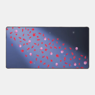 Autumn Leaves & Roses Night Sky Desk Mat