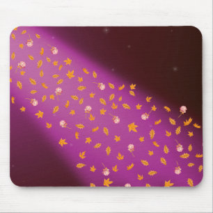 Autumn Leaves & Roses Pink Mouse pad