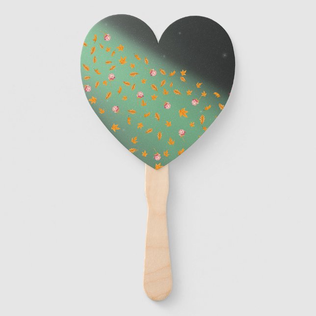 Autumn leaves & Roses Set of Fans (Back)