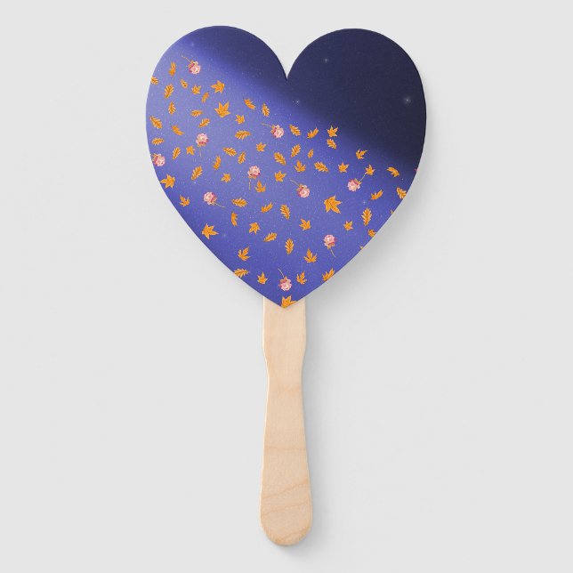 Autumn leaves & Roses Set of Fans (Back)