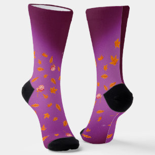 Autumn Leaves & Roses  Sustainable Crew Sock