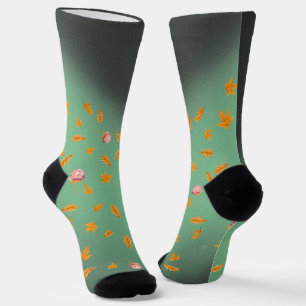Autumn Leaves & Roses  Sustainable Crew Sock