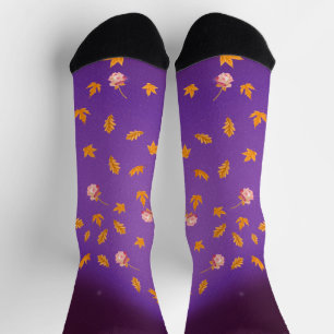 Autumn Leaves & Roses  Sustainable Crew Sock