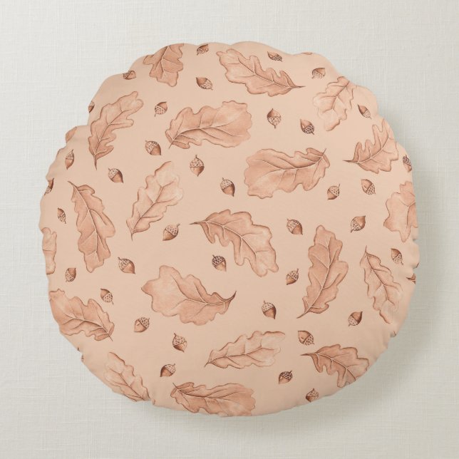 Autumn Leaves Round Cushion (Front)