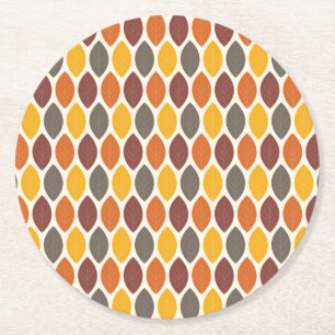 Autumn Leaves Round Paper Coaster