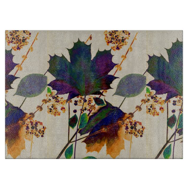 Autumn Leaves Royal Colours Cutting Board (Front)