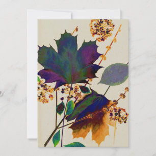 Autumn Leaves Royal Colours Flat Thank You Card