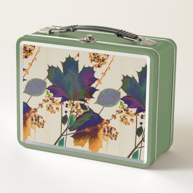 Autumn Leaves Royal Colours Metal Lunchbox (Front)