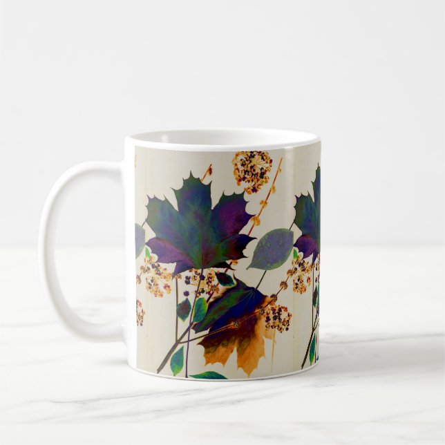Autumn Leaves Royal Colours Mug (Left)
