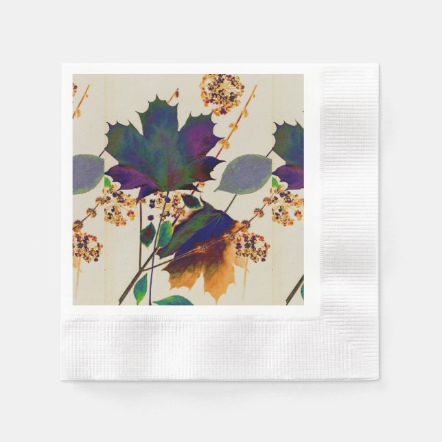 Autumn Leaves Royal Colours  Napkin (Front)