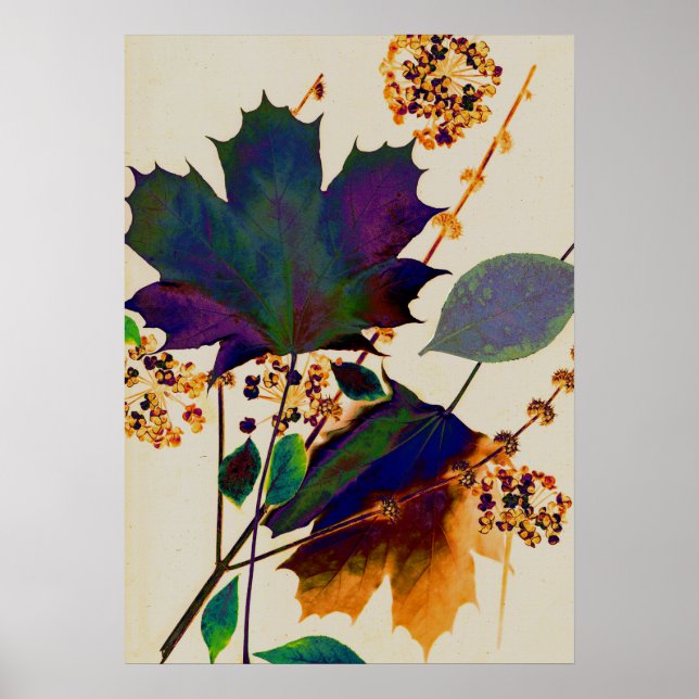 Autumn Leaves Royal Colours Poster (Front)