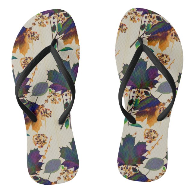 Autumn Leaves Royal Colours Thongs (Footbed)