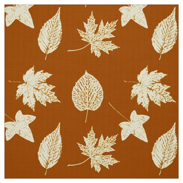 Autumn leaves - rust brown and cream fabric (Swatch)