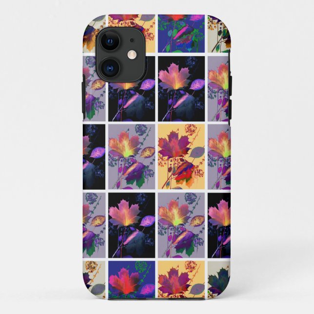 Autumn Leaves Rustic Patchwork Quilt Collage Case-Mate iPhone Case (Back)