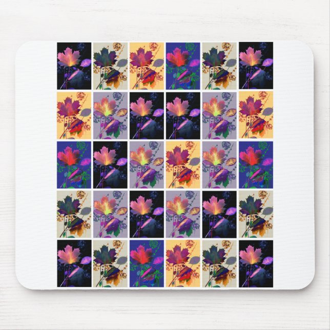Autumn Leaves Rustic Patchwork Quilt Collage Mouse Pad (Front)
