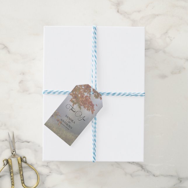 Autumn Leaves Rustic Wedding Gift Tags (With Twine)