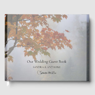 Autumn Leaves Rustic Wedding Guest Book