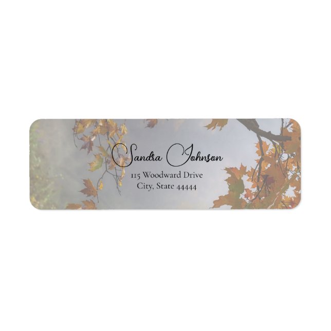 Autumn Leaves Rustic Wedding  Label Return Address Label (Front)