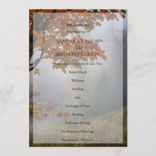 Autumn Leaves Rustic Wedding Program