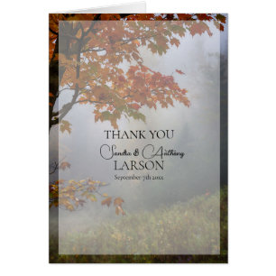Autumn Leaves Rustic Wedding Thank You