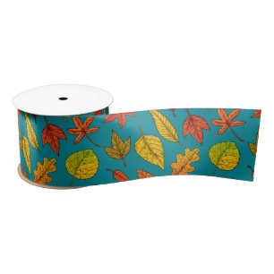 Autumn leaves satin ribbon