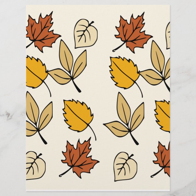 Autumn Leaves Scrapbook Paper (Front)