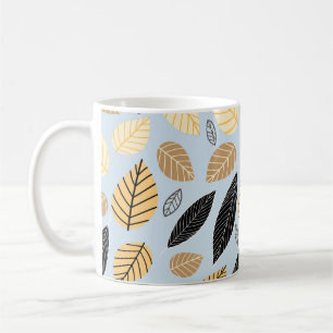 Autumn Leaves: Seamless Blue Background Coffee Mug