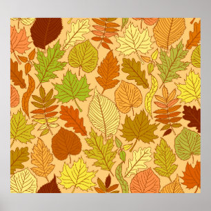 Autumn leaves: seamless fabric print