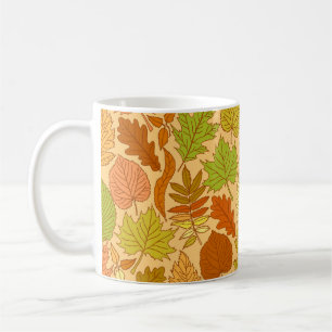Autumn leaves: seamless fabric print coffee mug