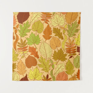 Autumn leaves: seamless fabric print tapestry