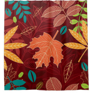 Autumn Leaves: Seamless Nature Pattern Shower Curtain