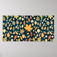 Autumn leaves seamless pattern background vintage