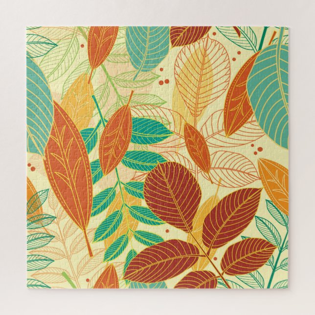 Autumn Leaves Seamless Pattern Jigsaw Puzzle (Vertical)