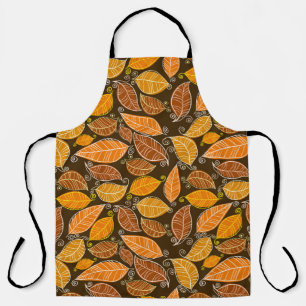 Autumn leaves seamless pattern, vintage background apron