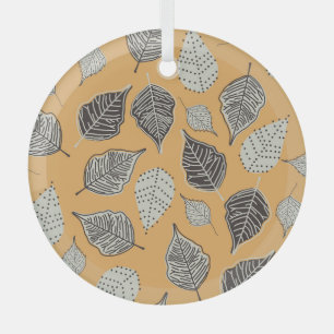 Autumn leaves, seamless vintage pattern. glass tree decoration